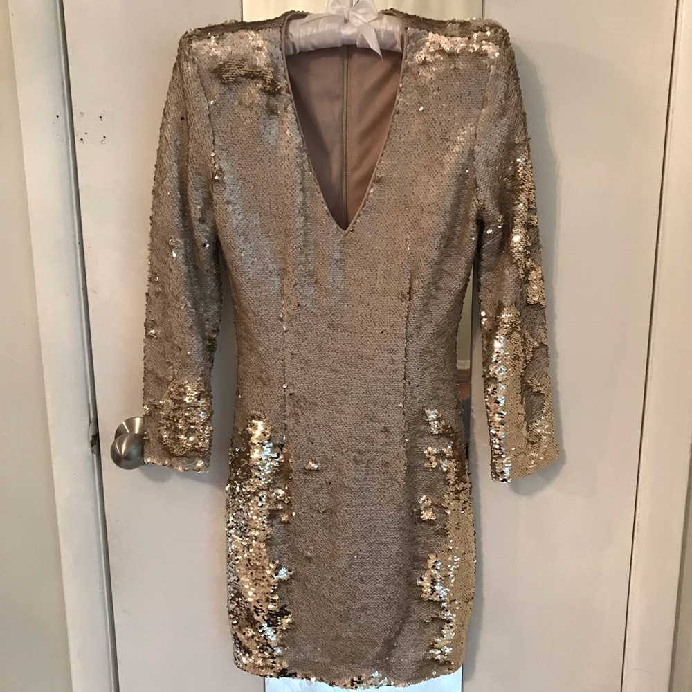 ASTR gold sequined dress